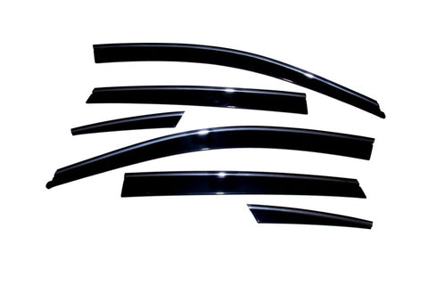 AVS 06-10 Infiniti M45 Ventvisor Low Profile Deflectors 6pc - Smoke w/Chrome Trim - 796001