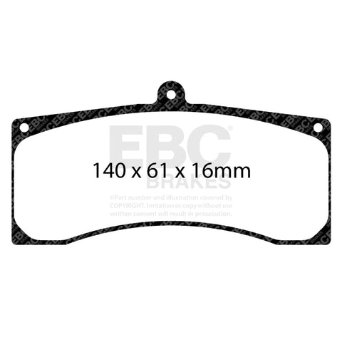 EBC Racing 13-14 Ford Mustang Boss 302S (w/380mm Disc) SR-11 Sintered Race Front Brake Pads - DP8084.25SR11