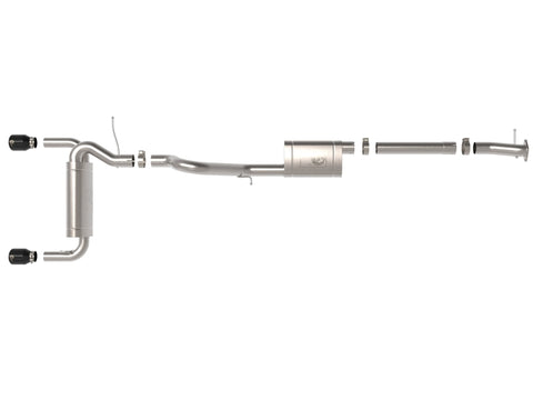 aFe Vulcan 3in 304 SS Cat-Back Exhaust 2021 Ford Bronco L4-2.3L (t)/V6-2.7L (tt) w/ Black Tips - 49-33138-B