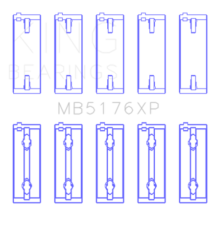 King Mitsubishi 4G91/4G92/4G93 16V (Size STD) XP - Series Performance Main Bearing Set - MB5176XP