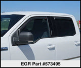 EGR 15+ Ford F150 Crew Cab In-Channel Window Visors - Set of 4 - Matte (573495) - 573495
