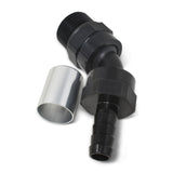 Russell Hose End Crimp On 10 Sae Port Male To -8 Hose 45 Deg Swivel Blk Anodized - 610950