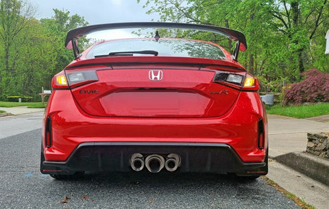 Rally Armor 2023+ Honda Civic Type R Black Mud Flap White Logo - MF97-UR-BLK-WH