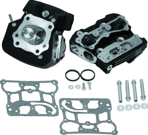 S&S Cycle 99-05 BT Super Stock 79cc Cylinder Head Kit - Wrinkle Black - 900-0251
