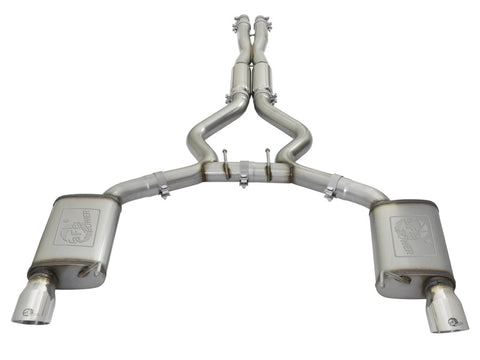 aFe MACHForce XP 3in Sport Tone Cat-Back Exhausts w/ Polished Tips 15-17 Ford Mustang V6/V8 - 49-33087-P