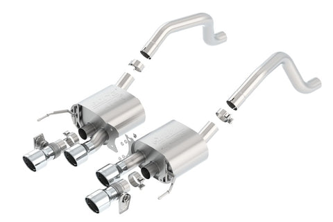 Borla 15 Chevy Corvette C7 ZO6 6.2L w/o AFM w/ NPP ATAK Quad RD RL IC Tips Center Rear Exit Exh - 11903