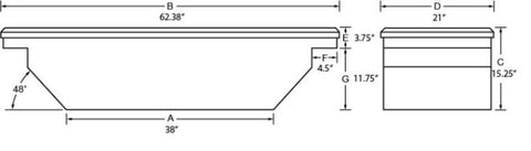 Tradesman Aluminum Single Lid Cross Bed Truck Tool Box (63in.) - Brite - 9304