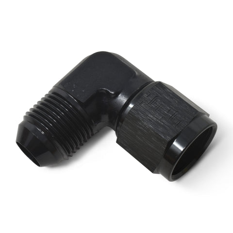 Russell Performance -6 AN 90 Degree Male AN to Female AN Fitting (Black) - 614805