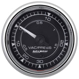 AutoMeter Chrono 2-1/16in 30in HG/30PSI Digital Stepper Motor Vacuum/Boost Gauge - Chrome - 9759