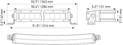 Hella Universal Black Magic 50in Tough Slim Curved Light Bar - Spot & Flood Light - 358197531