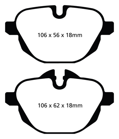 EBC 11+ BMW X3 2.0 Turbo (F25) Greenstuff Rear Brake Pads - DP22047