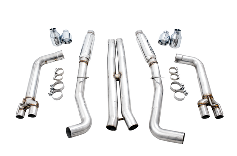 AWE Tuning 2015+ Dodge Challenger 6.4L/6.2L SC Track Edition Exhaust - Quad Chrome Silver Tips - 3015-42136