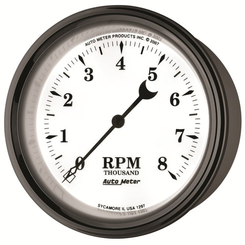 AutoMeter Gauge Tachometer 3-3/8in. 8K RPM In-Dash Old Tyme White II - 1297