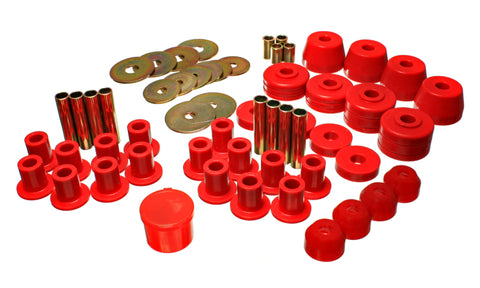 Energy Suspension 72-85 Dodge/Plymouth 1/2 & 3/4 Ton S/C Pickup Red Hyper-Flex Master Bushing Set - 5.18102R