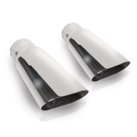 Stainless Works Flat Oval Exhaust Tips 3in Inlet (priced per pair) - 7090300