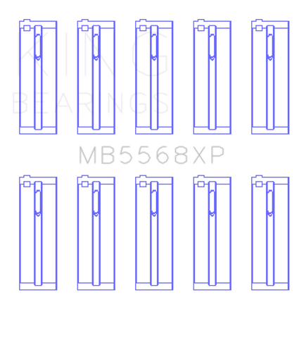 King Acura D16A1 / 97-01 Honda H22A4 / 98+ F23A (Size 0.25mm) Performance Main Bearing Set - MB5568XP0.25