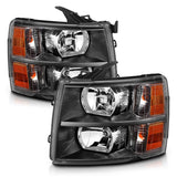 ANZO 2007-2013 Chevrolet Silverado Crystal Headlights Black - 111393