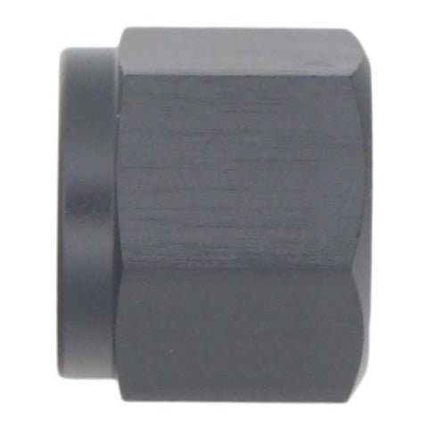 DeatschWerks 6AN Female Flare Cap - Anodized Matte Black - 6-02-0714-B