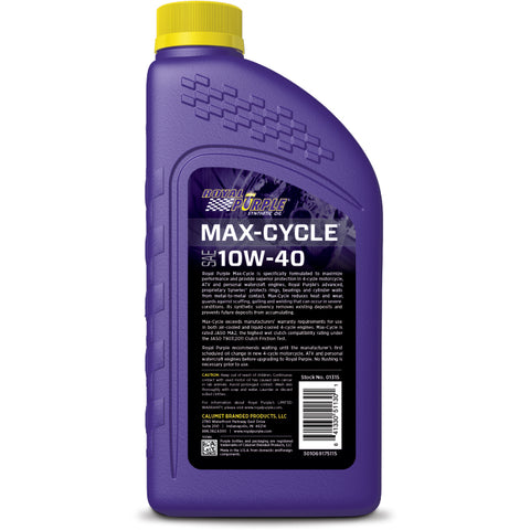 Royal Purple Max-Cycle Synthetic 10W40 Motorcycle Oil - 1 Quart - 06315