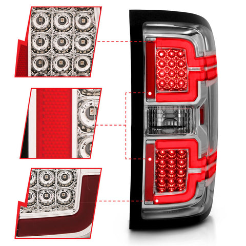 ANZO 2014-2018 Chevy Silverado 1500 LED Taillights Chrome - 311291