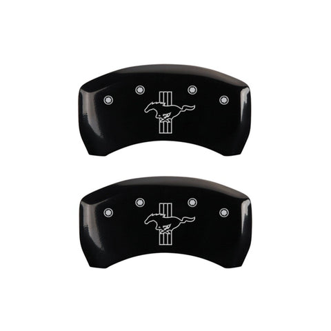 MGP Rear set 2 Caliper Covers Engraved Rear 2015/Bar & Pony Black finish silver ch - 10203RMB2BK