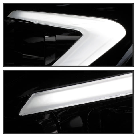 xTune 13-16 Ford Escape 13-16 LED Light Bar Halogen Proj Headlights - Chrome (PRO-JH-FESCA13-LB-C) - 9042928