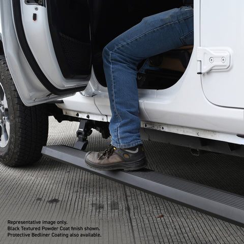 RealTruck 07-17 Jeep Wrangler 2dr VoltStep Electric Running Board Kit (Cut Req.) - Bedliner Coating - 20492652T