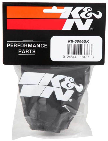 K&N Black Drycharger Round Straight Air Filter Wrap 4.5in ID x 4in H - RB-0900DK