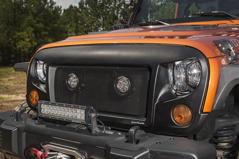 Rugged Ridge 07-18 Jeep Wrangler JK/JKU Textured Black Elite Headlight Euro Guards - 11230.12