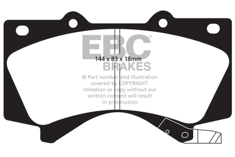 EBC 08+ Lexus LX570 5.7 Greenstuff Front Brake Pads - DP61815
