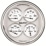 AutoMeter Gauge Quad 5in. 240 Ohm(e) to 33 Ohm(f) Elec Old Tyme White II - 1210