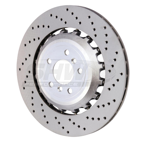 SHW 11-16 BMW M5 4.4L Right Rear Cross-Drilled Lightweight Brake Rotor (34212284104) - BRR48181