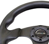 NRG Carbon Fiber Steering Wheel (320mm) Flat Bottom Matte Black Carbon - ST-009CF/MB