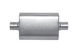 Gibson MWA Superflow Center/Center Oval Muffler - 4x9x14in/2.5in Inlet/2.5in Outlet - Stainless - BM0107