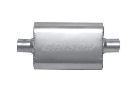 Gibson MWA Superflow Center/Center Oval Muffler - 4x9x14in/2.25in Inlet/2.25in Outlet - Stainless - BM0106