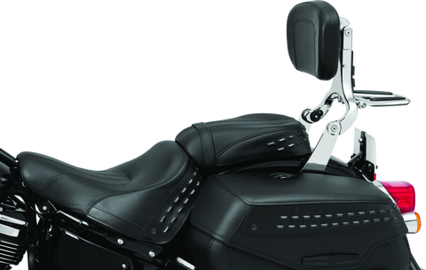 Kuryakyn Fixed Mounts Multi-Purpose Driver & Passenger Backrest 18-Up Softail Black - 7080