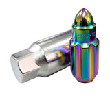NRG 500 Series M12 X 1.5 Bullet Shape Steel Lug Nut Set - 21 Pc w/Lock Key - Neochrome - LN-LS500MC-21