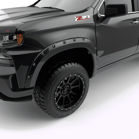 EGR 19-22 Chevrolet Silverado 1500 Traditional Bolt-On Look Fender Flares Black Set Of 4 - 791694-GBA