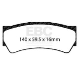 EBC Racing Brembo B27 32.5mm Radial Depth SR-11 Sintered Race Rear Brake Pads - DP8090.16SR11