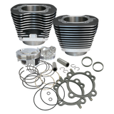 S&S Cycle 99-06 BT 97in Big Bore Cylinder Kit - Wrinkle Black - 910-0205