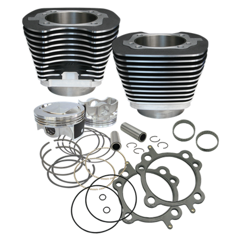 S&S Cycle 99-06 BT 97in Big Bore Cylinder Kit - Wrinkle Black - 910-0205