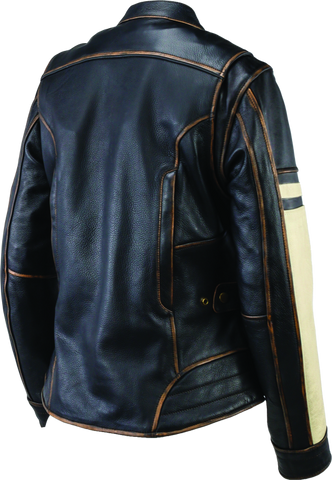 River Road Dame Vintage Leather Jacket Black Womens - Small - 094388
