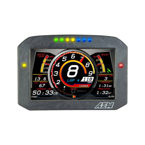 AEM CD-7G Carbon Flush Digital Dash Display w/ Internal 20Hz GPS & Antenna - 30-5702F