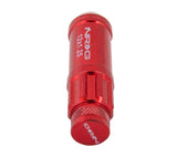 NRG 700 Series M12 X 1.25 Steel Lug Nut w/Dust Cap Cover Set 21 Pc w/Locks & Lock Socket - Red - LN-LS710RD-21