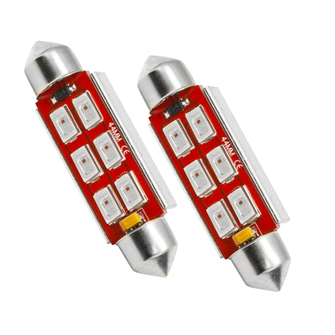 Oracle 44MM 6 LED 3-Chip Festoon Bulbs (Pair) - Green - 5207-004