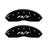 MGP 4 Caliper Covers Engraved Front & Rear RT Black finish silver ch - 12200SRT1BK