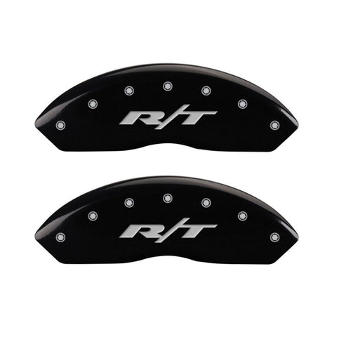 MGP 4 Caliper Covers Engraved Front & Rear RT Black finish silver ch - 12200SRT1BK