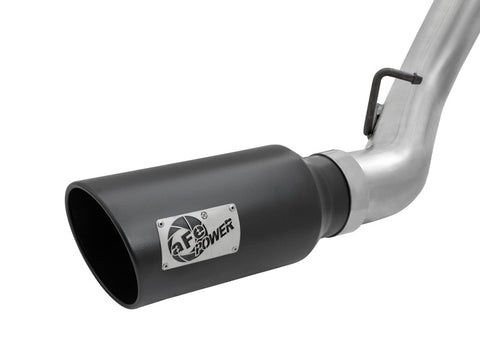 aFe LARGE Bore HD 4in Dual DPF-Back SS Exhaust w/Black Tip 16-17 GM Diesel Truck V8-6.6L (td) LML - 49-44080-B