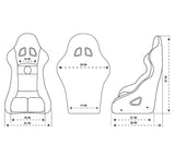 NRG FIA Competition Seat w/Competition Fabric & FIA Homologated Free Driving Position - FRP-RS500M