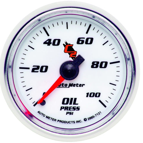 Autometer C2 52mm Mechanical 0-100 PSI Oil Pressure Gauge - 7121